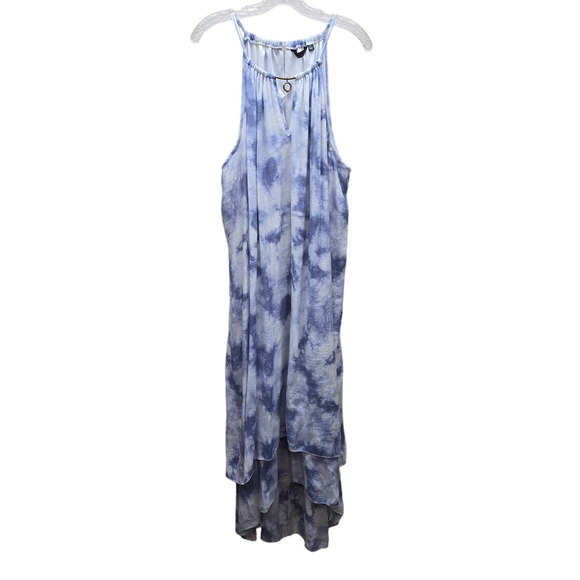 Mlle Gabrielle Dresses & Skirts - Mlle Gabrielle Women's Tie Dye High Low Dress Sleeveless Blue White Size 3X